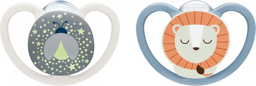 Dojčenský cumlík  NUK Perfect Match Air Night FIREFLY/LION 6-18m 2ks, vel. 6-18 m
