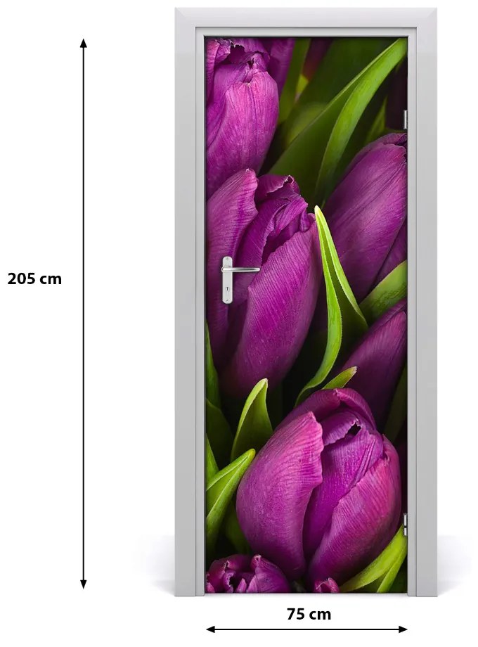 Fototapeta samolepiace fialové tulipány 75x205 cm