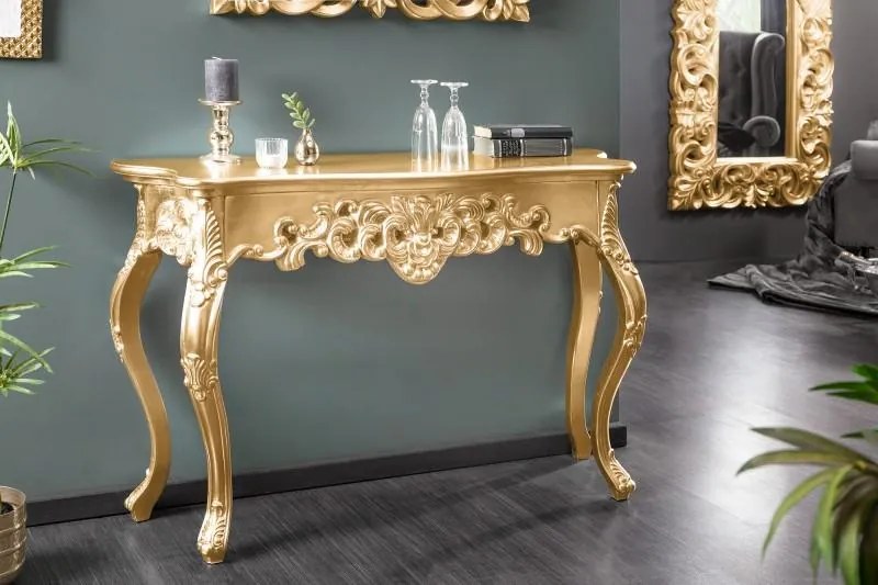 Invicta Interior -  Elegantná konzola VENICE 110 cm zlatý barokový dizajn