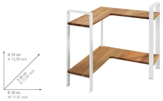 WENKO 53025100 - Polica LOUISA 30x33 cm biela/hnedá