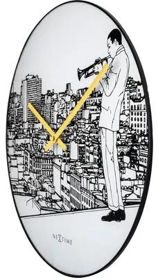 Nástenné hodiny NeXtime Trumpet City Ø 40 cm