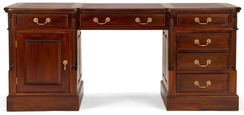furniture-nabytek.cz - Masívny písací stôl Cambridge z mahagónu, lakovaný, hnedý – 160×80×80 cm