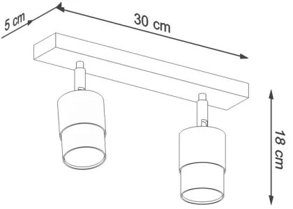 Sollux SL.1065 - Bodové svietidlo NERO 2xGU10/40W/230V čierna/lesklý chróm