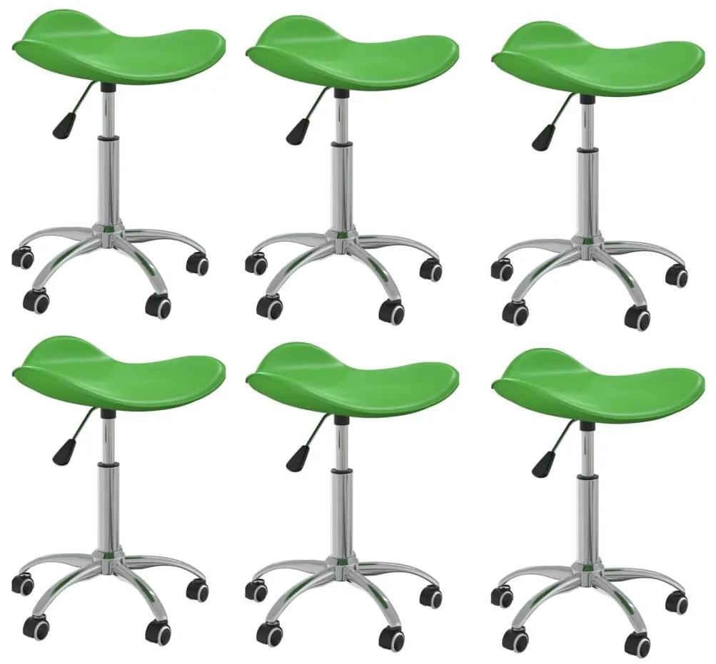vidaXL Otočné jedálenské stoličky 6 ks zelené umelá koža