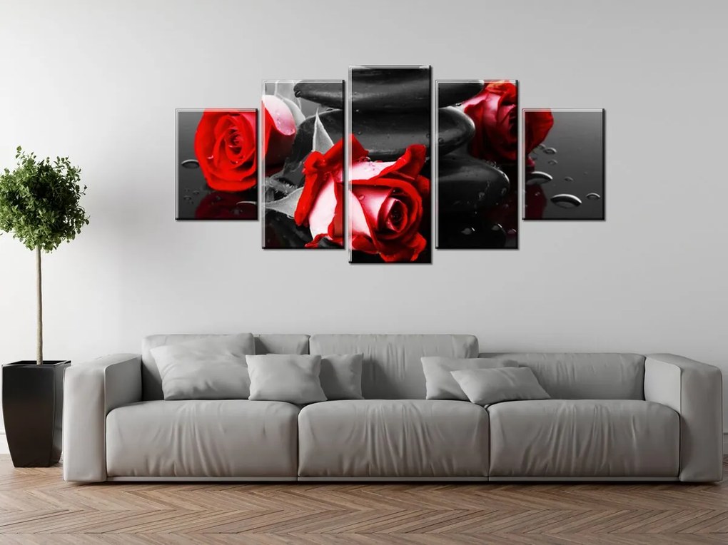 Gario Obraz na plátne Roses and spa - 5 dielny Rozmery: 125 x 70 cm