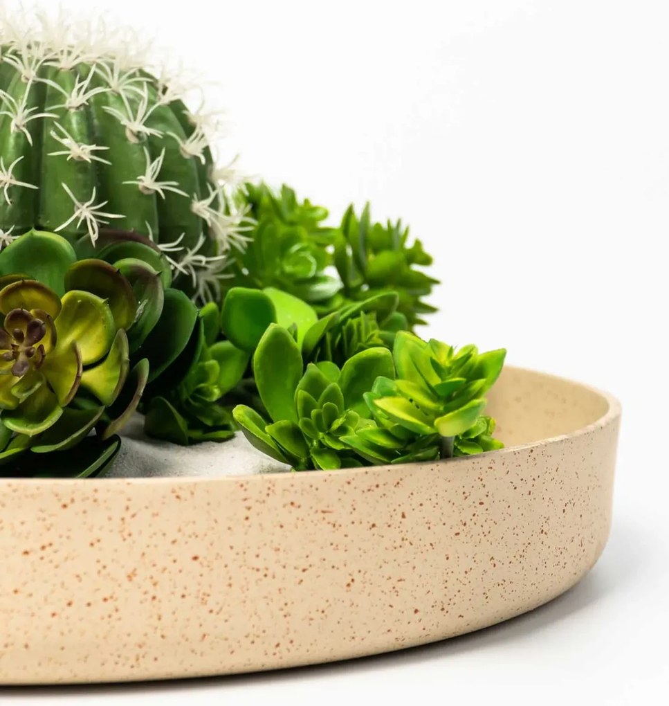 Dekoračná miska ORYVEN, sklolaminát, priemer 40 cm, béžová