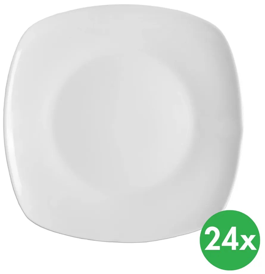 Plytký tanier MONA, hranatý, 24 x 24 cm, 24 ks