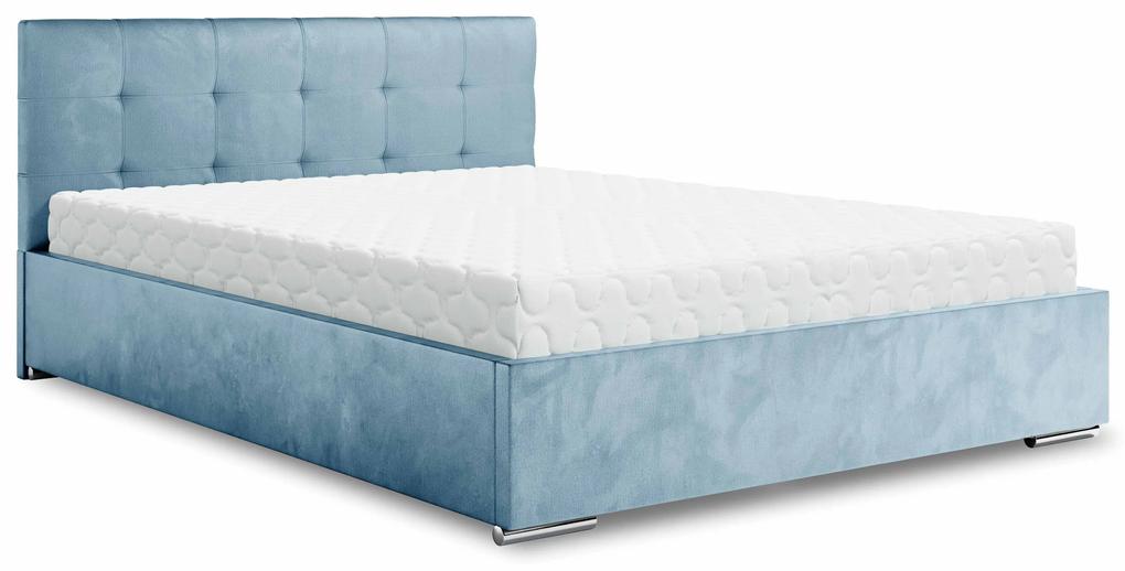 Manželská posteľ 160 cm Hermila (modrá) (s roštom a úložným priestorom). Vlastná spoľahlivá doprava až k Vám domov. 1046955