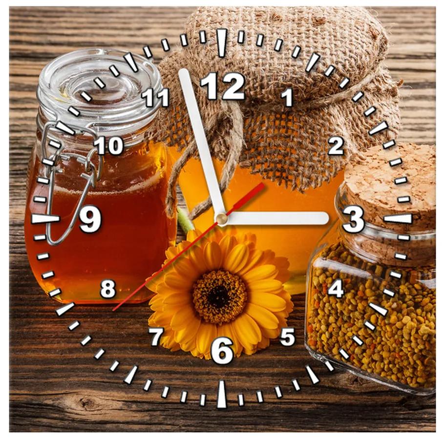 Gario Obraz s hodinami Včelí med Rozmery: 100 x 40 cm