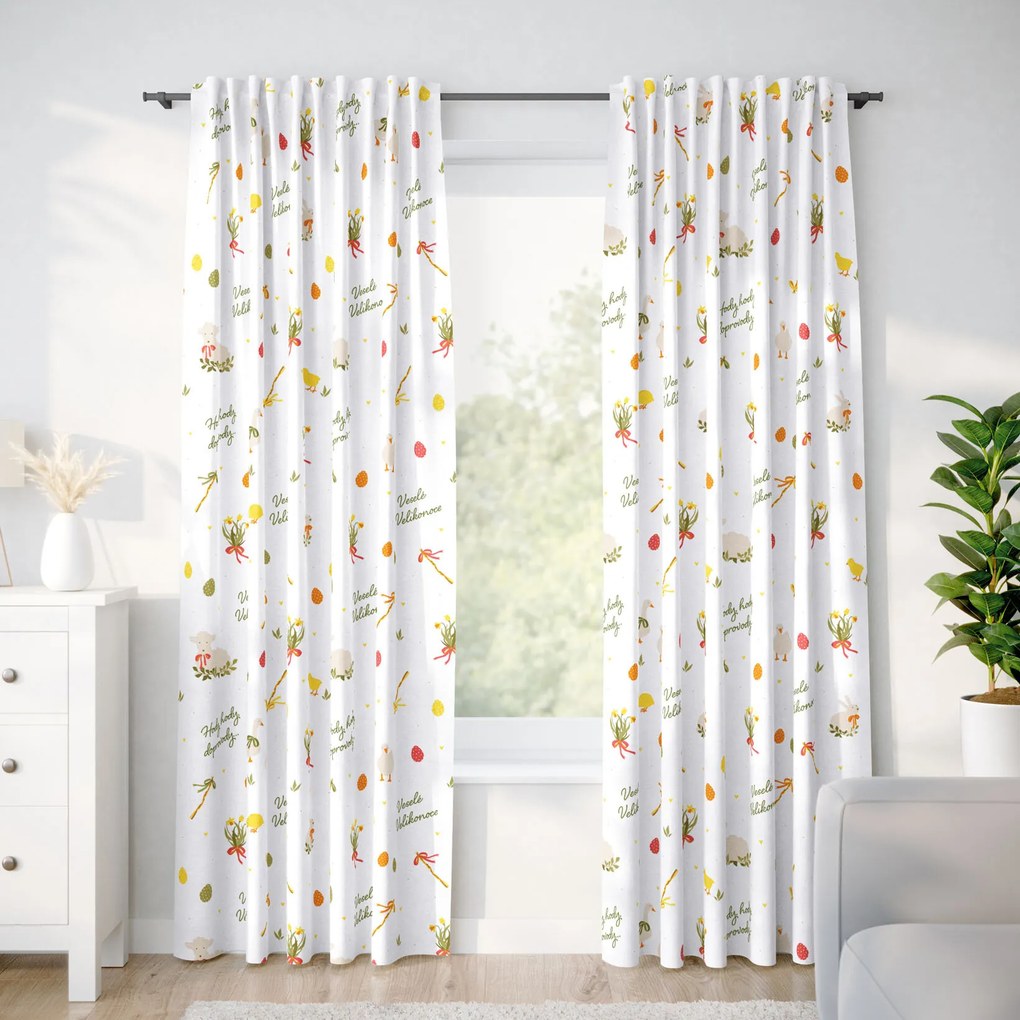 Goldea veľkonočný bavlnený záves - česká veľká noc 280x150 cm