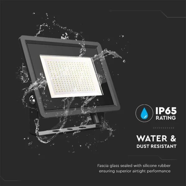 LED Vonkajší reflektor LED/200W/230V 6500K IP65 čierna