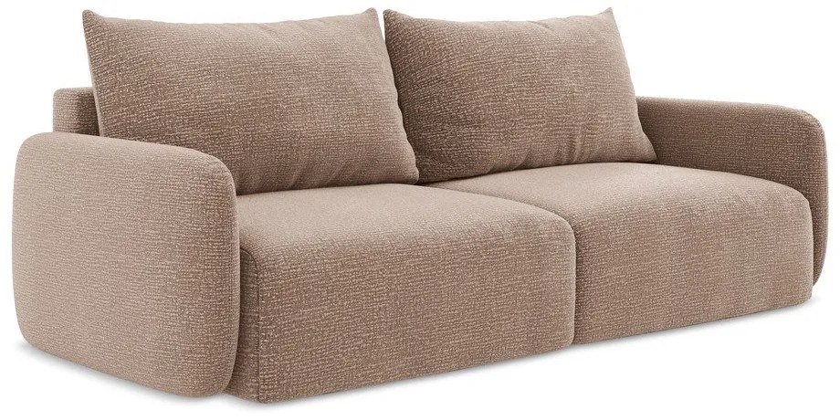 Svetlohnedá rozkladacia/s úložným priestorom pohovka 238 cm Kalena – Makamii