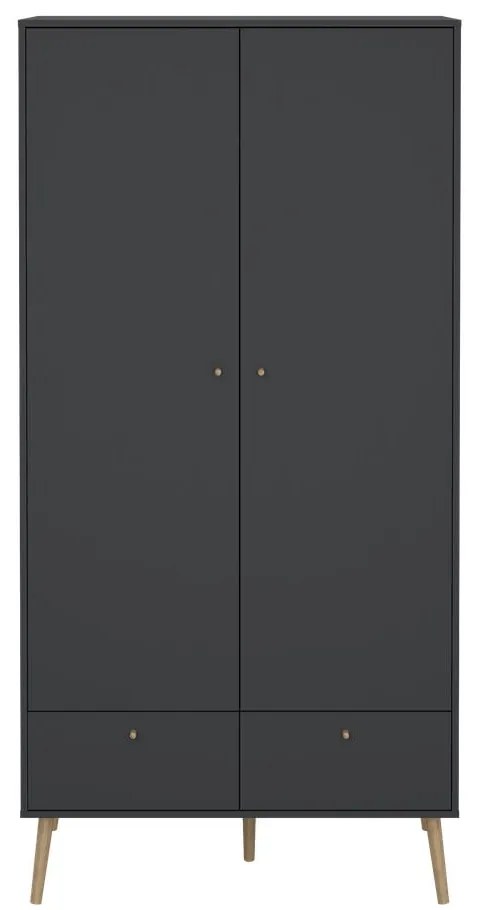 Antracitová šatníková skriňa 99x200 cm Bodo – Tvilum