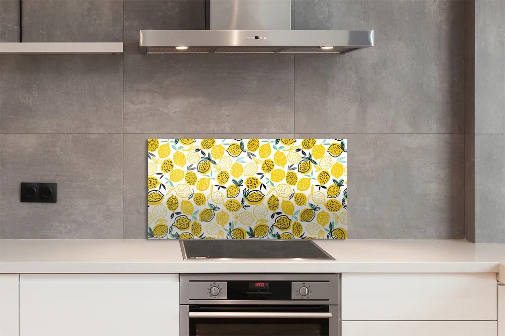 Sklenený obklad do kuchyne citróny 100x50 cm