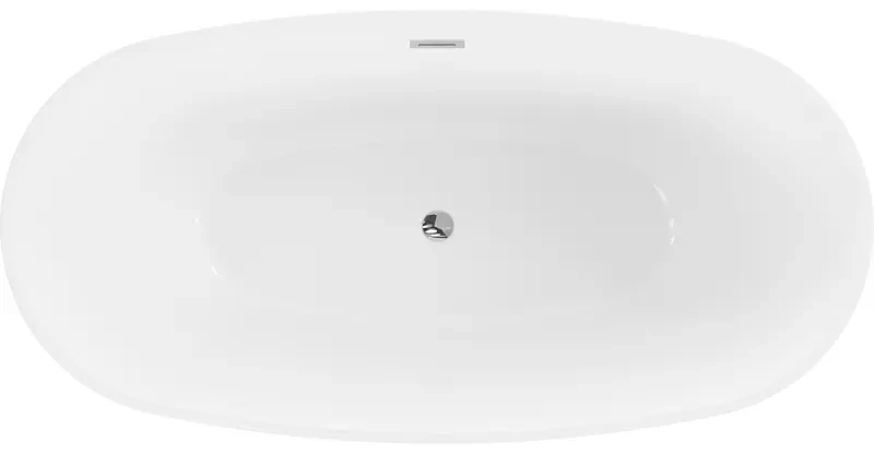 Mexen Eris, voľne stojaca vaňa 170 x 80 cm, biela, chrómový prepad, 53441708000-01