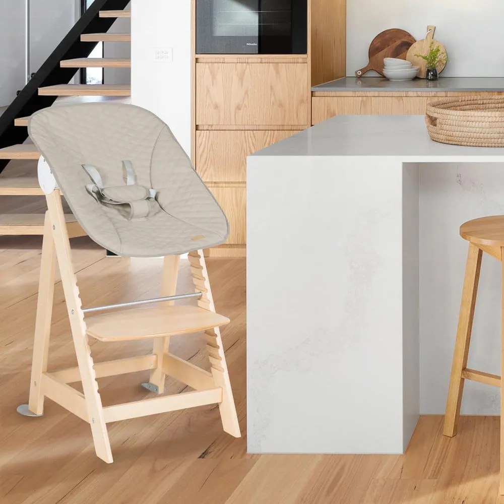 Jedálenská stolička v béžovo-prírodnej farbe Born Up 2in1 Luxe – Roba