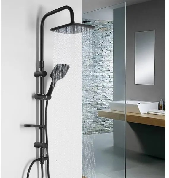 Aqualine - Sprchová sada KERA matná čierna