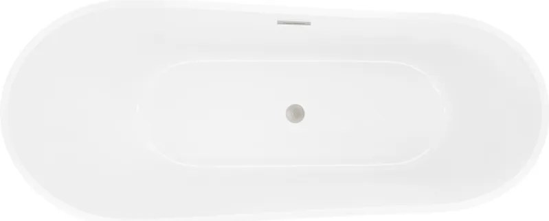 Mexen Dora, voľne stojaca vaňa 150 x 75 cm, biela, prepad brúsený nikel, 52071507500-97