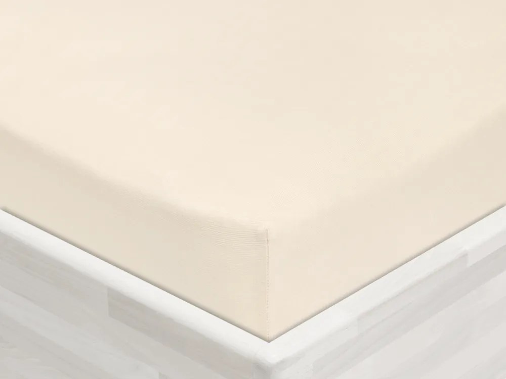 Jersey napínacie prestieradlo JR-002 Smotanové 180 x 200 - výška 20 cm