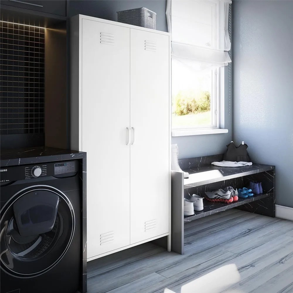 Biela kovová šatníková skriňa 90x185 cm Mission District - Støraa