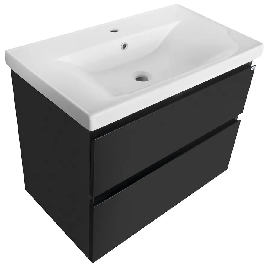 Aqualine Aqualine, ALTAIR umývadlová skrinka 77,5x60x45cm, čierna matná, AI680