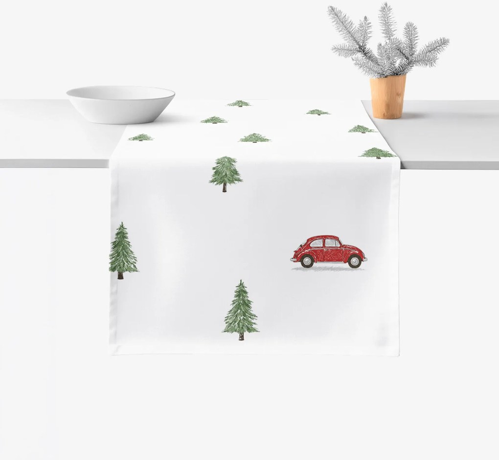 Goldea vianočný behúň na stôl 100% bavlnené plátno - cesta pre stromček 35x120 cm