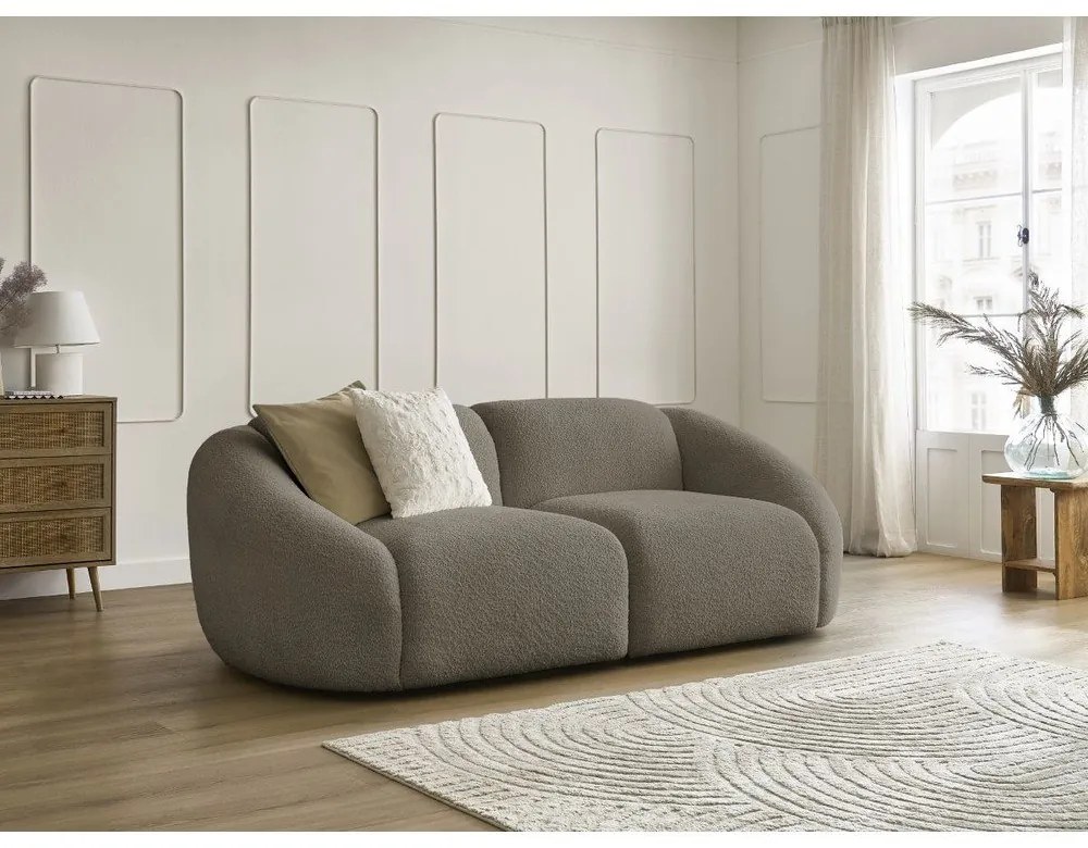 Sivohnedá pohovka z textílie bouclé 230 cm Tina – Bobochic Paris