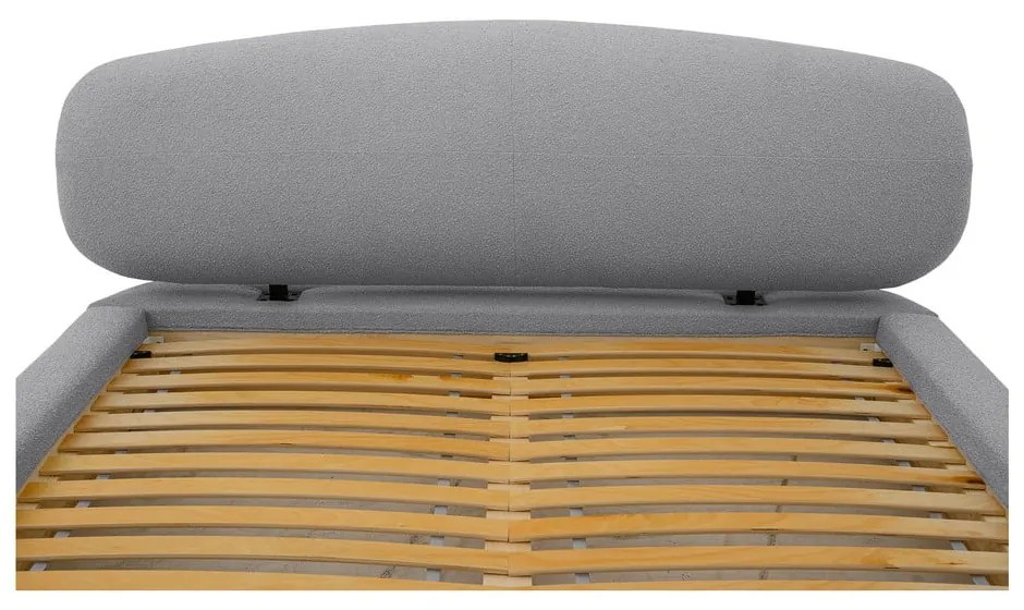 Sivá čalúnená dvojlôžková posteľ s roštom 140x200 cm Odette – Scandic