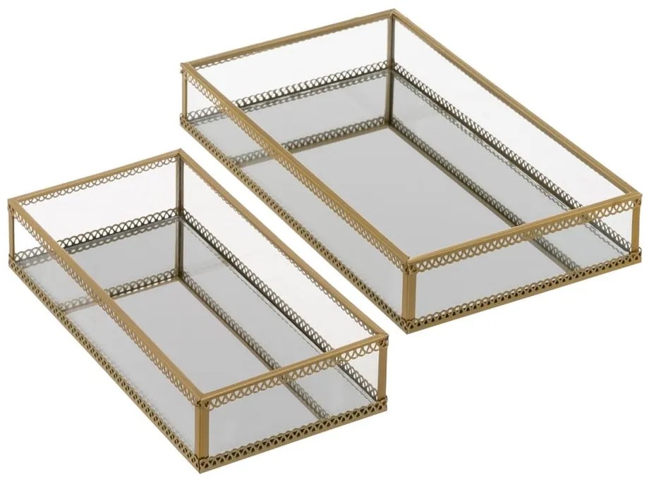 Kovové dekoračné tácky v súprave 2 ks 14x24 cm – Casa Selección