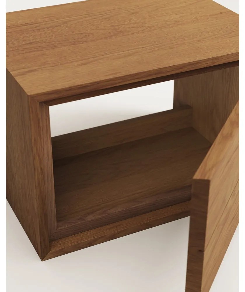 Tmavohnedá závesná skrinka pod umývadlo z teakového dreva 60x40 cm Kenta – Kave Home