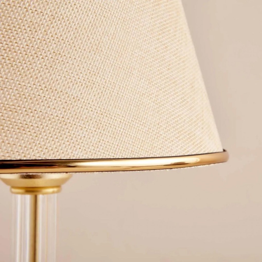 Stolná lampa Deni béžová/zlatá