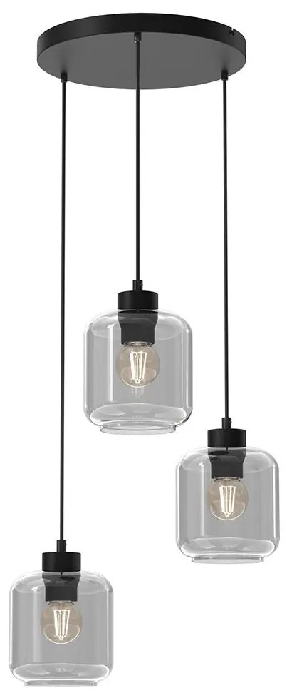 Luster na lanku SOMBRA 3xE27/60W/230V šedá