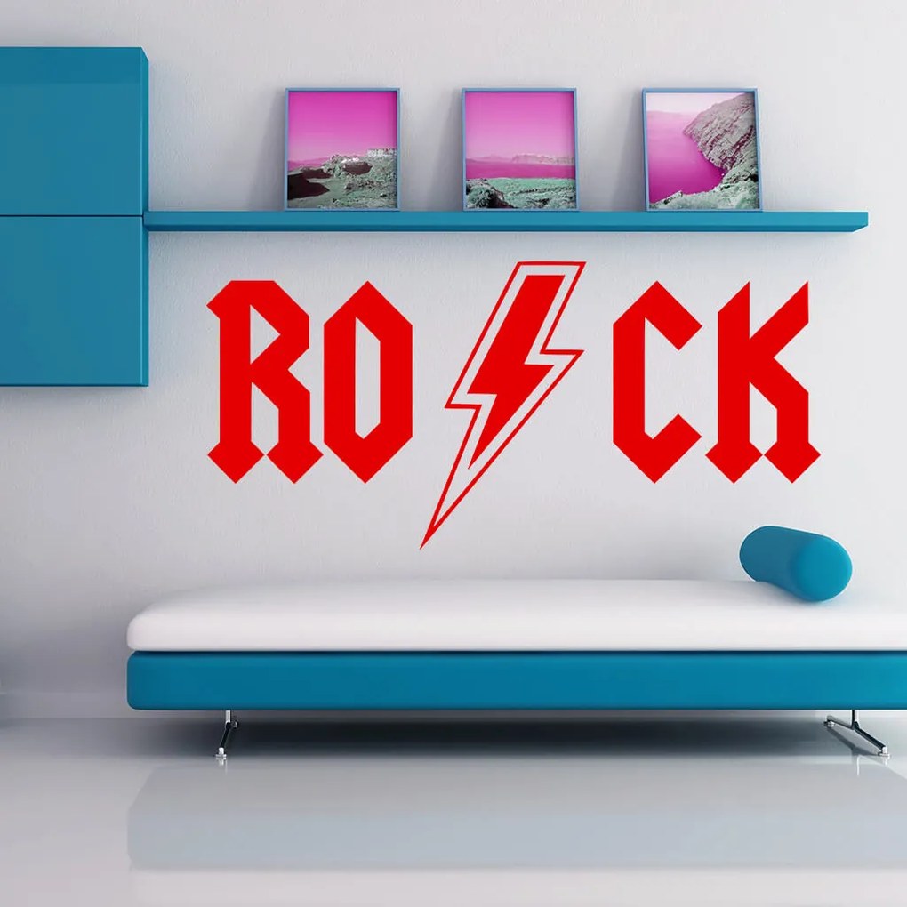 Veselá Stena Samolepka Rock Farba: růžová, Veľkosť: 100 x 50 cm