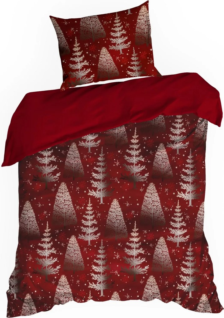 VIANOČNÉ OBLIEČKY Z MIKROVLÁKNA RUBIN 160X200 CM, 2 KS 70X80 CM VZOROVANÉ