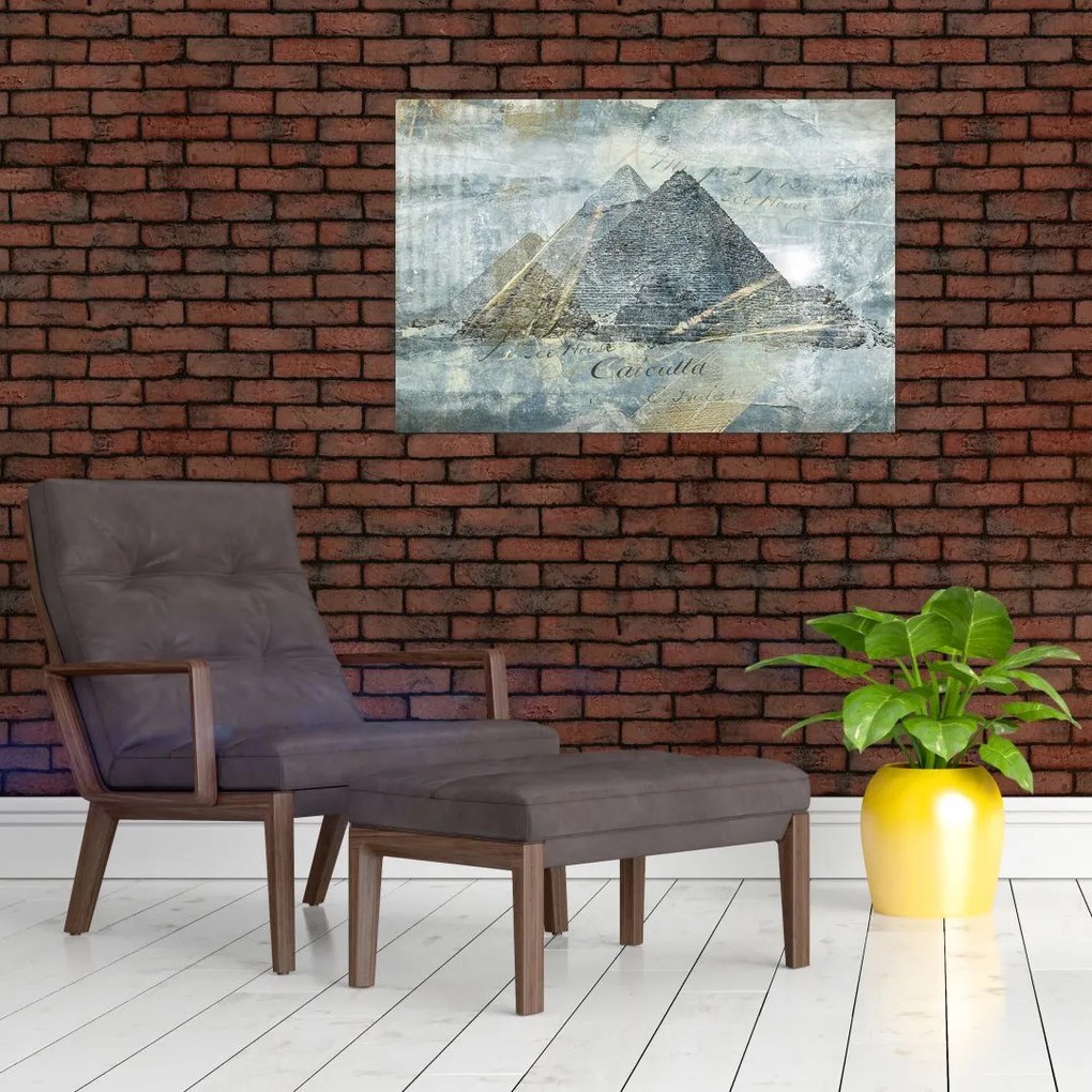 Obraz - Pyramídy v modrom filtri (90x60 cm)