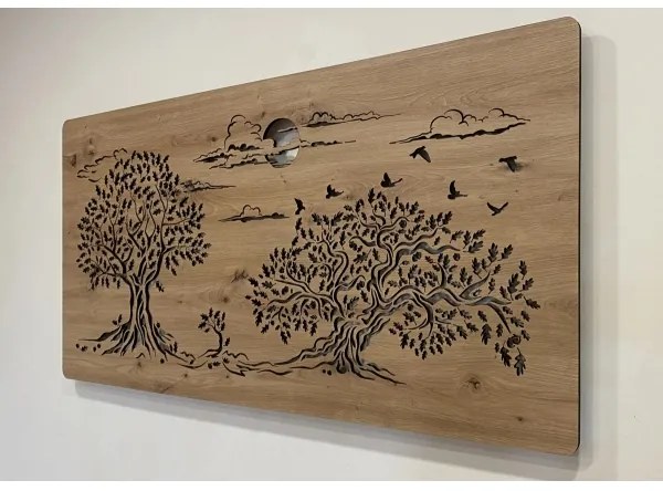 Li-Go 5307/DUB2 - LED stmievateľná nástenná dekorácia LED/24W/230V 120x60 cm dub