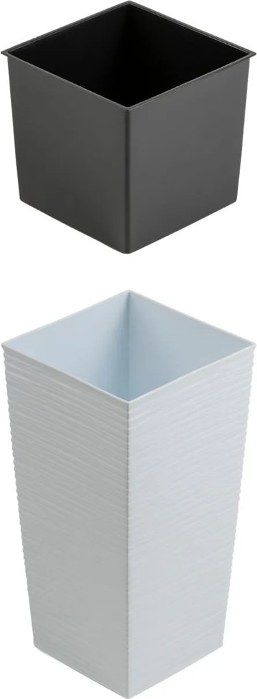 PLASTOVÝ KVETINÁČ PORTO RIFLO 46X25X25 CM BIELA