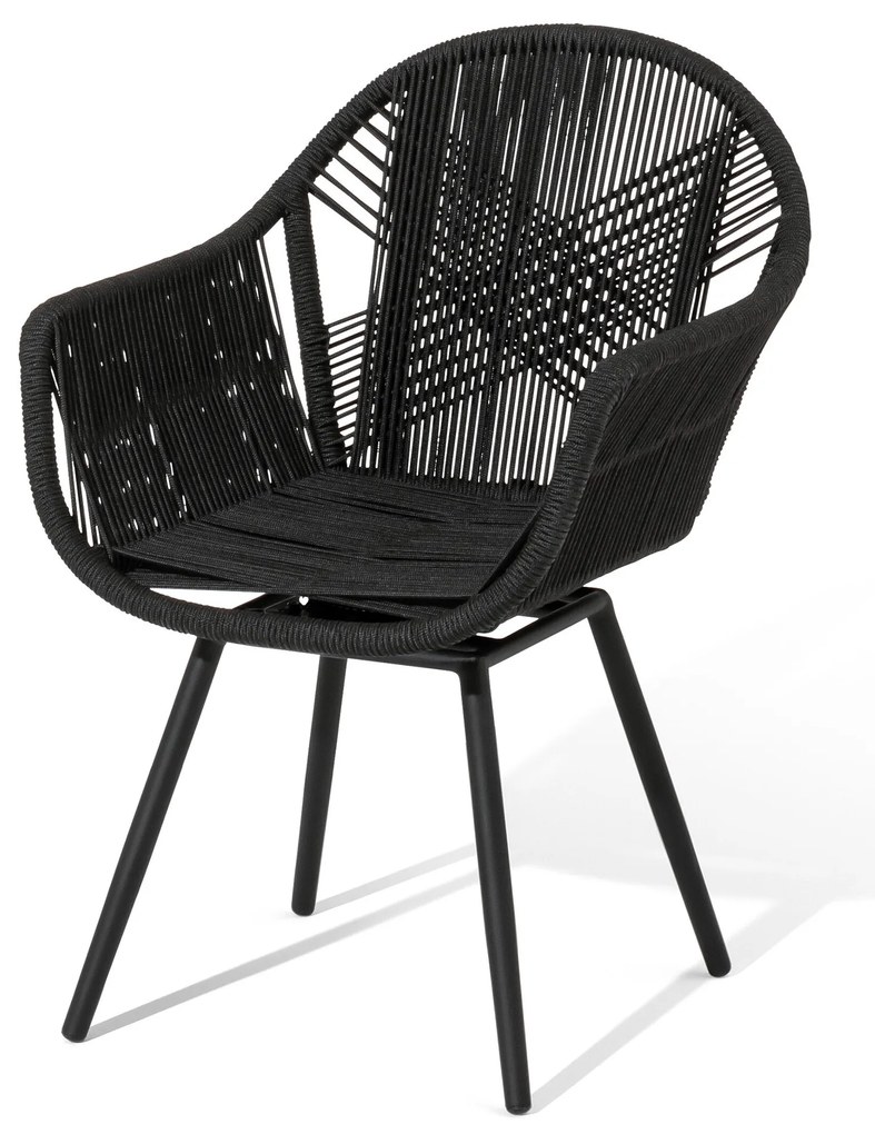 Otočné jedálenské kreslo s textilným výpletom