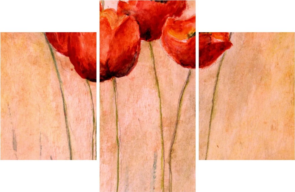 Obraz - Červené tulipány (90x60 cm)