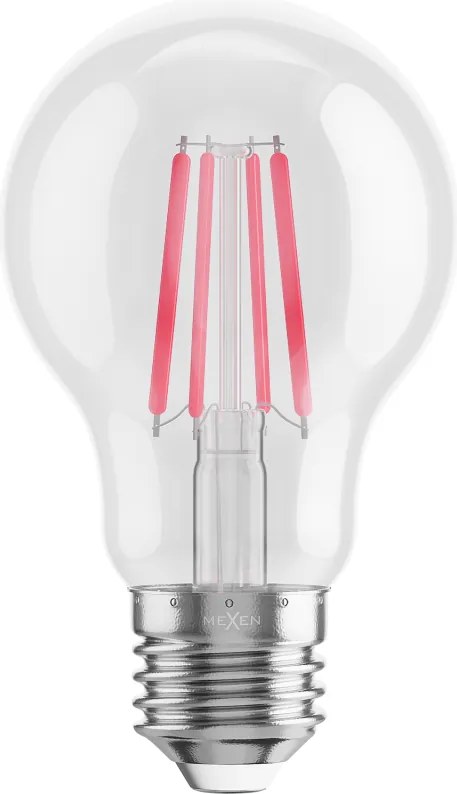 Mexen Vintis, LED filamentová žiarovka E27, A60, 4 W, červená, číra, L150-E27-04XX-45