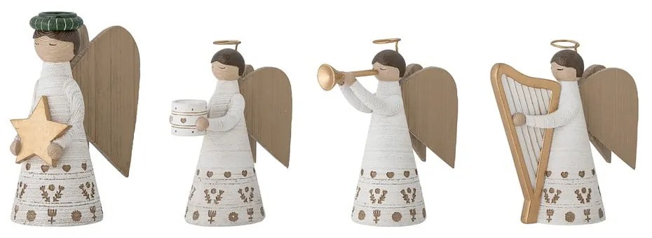 Polyresinové svietniky s vianočným motívom v súprave 4 ks Abba - Bloomingville