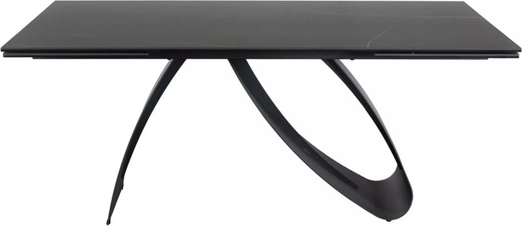 Jedálenský rozkladací stôl Diuna 160/240 cm keramika čierny mramor/čierny