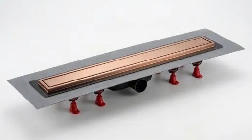 Sprchový žľab SAT Aurum 75 cm brúsená ružová zlatá mat plný SATZLAB80BRG