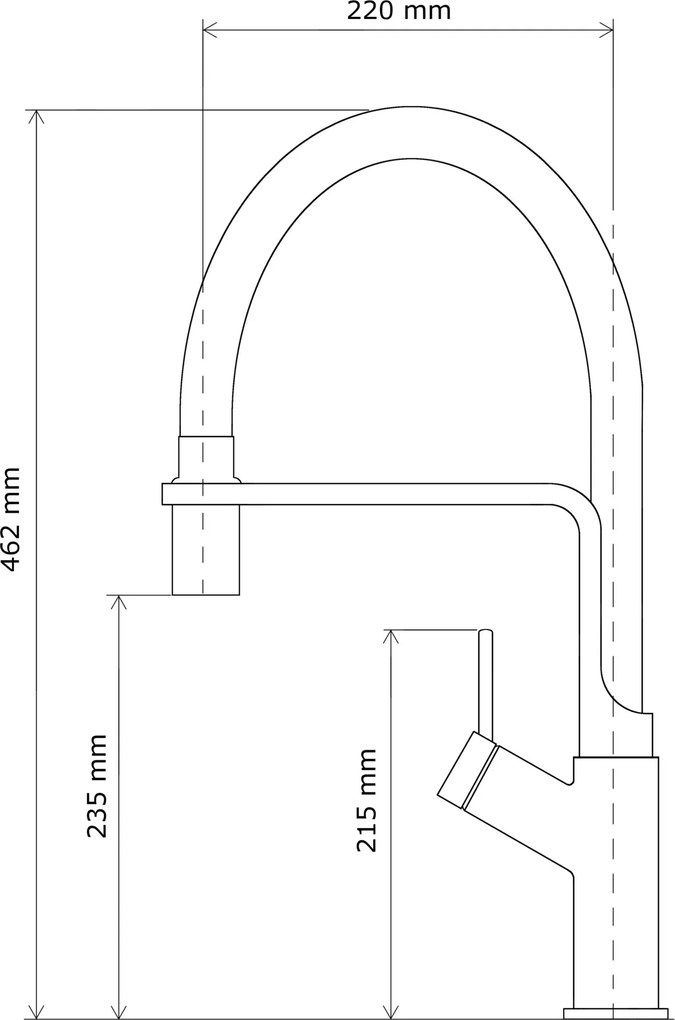 Gamma Venice, vysoká drezová batéria s elastickým ramenom, čierna-zlatá matná, GMA-BVK-BGD