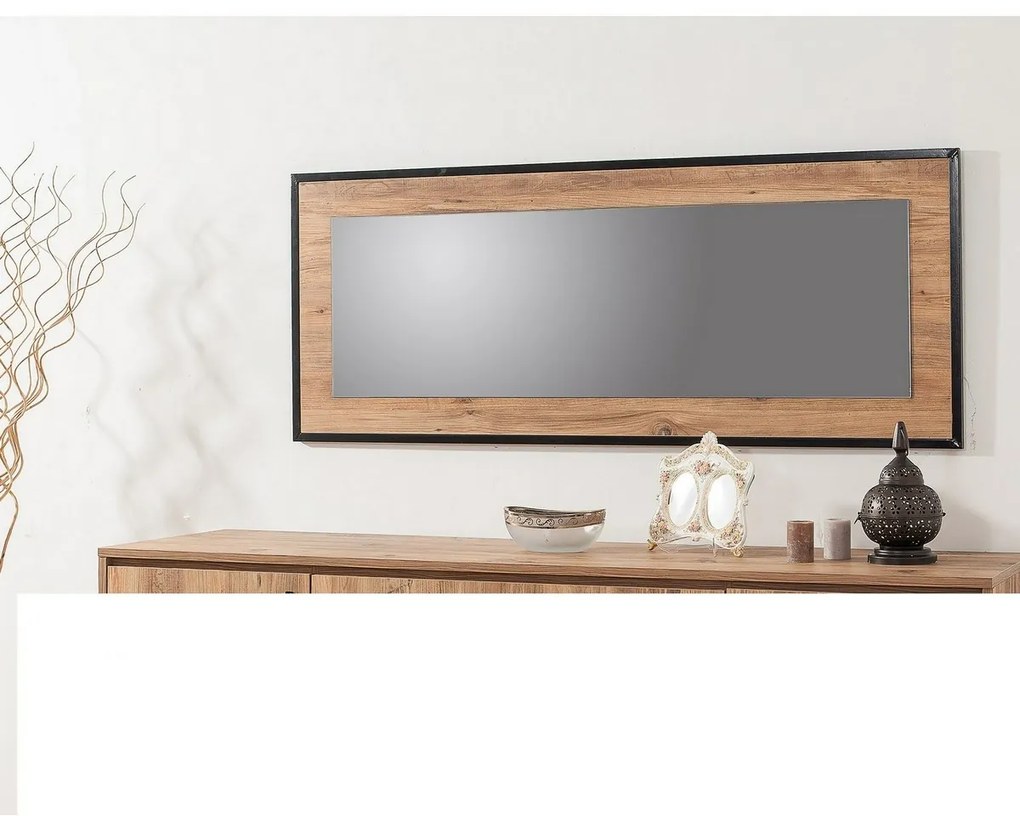 Zrkadlo Idea Black and Atlantic Pine, 150 cm, L