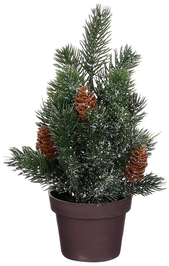 Vianočný stromček so šiškami zelený omrznutý výš. 24 x hl. 12 cm