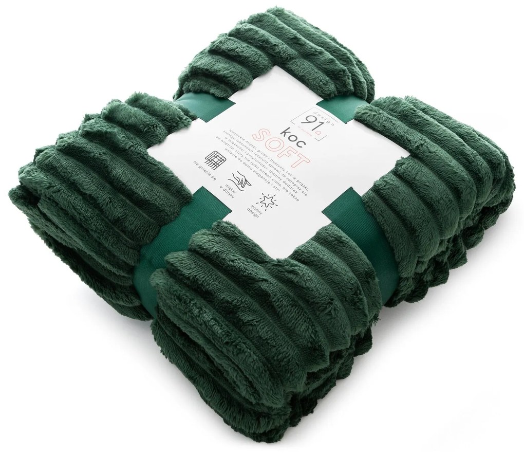 Design 91 DEKA Z MIKROFLANELU SOFT 170X210 CM TMAVOZELENÁ