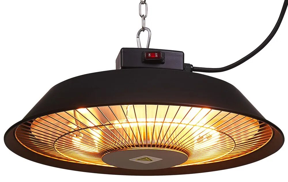 Stropný elektrický ohrievač na terasu 1500 W čierny SANGAY Beliani