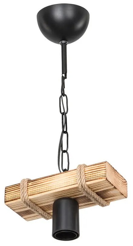 Stropné svietidlo v čierno-prírodnej farbe 10x20 cm – Squid Lighting