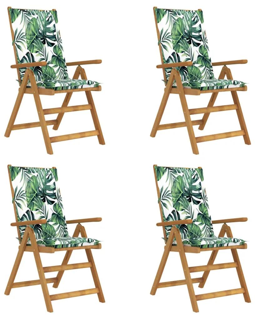 Záhradné sklápacie stoličky 4 ks s podložkami akáciový masív 3065374